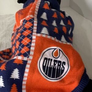 NHL Edmonton Oilers Dog Sweater - Orange and Blue